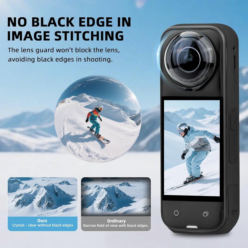 Flymile Insta 360 X5 Premium Lens Guard + 2 Pack Screen Protector Accessories Bundle, 10H Transparency Tempered Glass Film Lens Cover for Insta360 X5 Protective Kit Anti-scratch Camera[Bubble Free] - Image 5